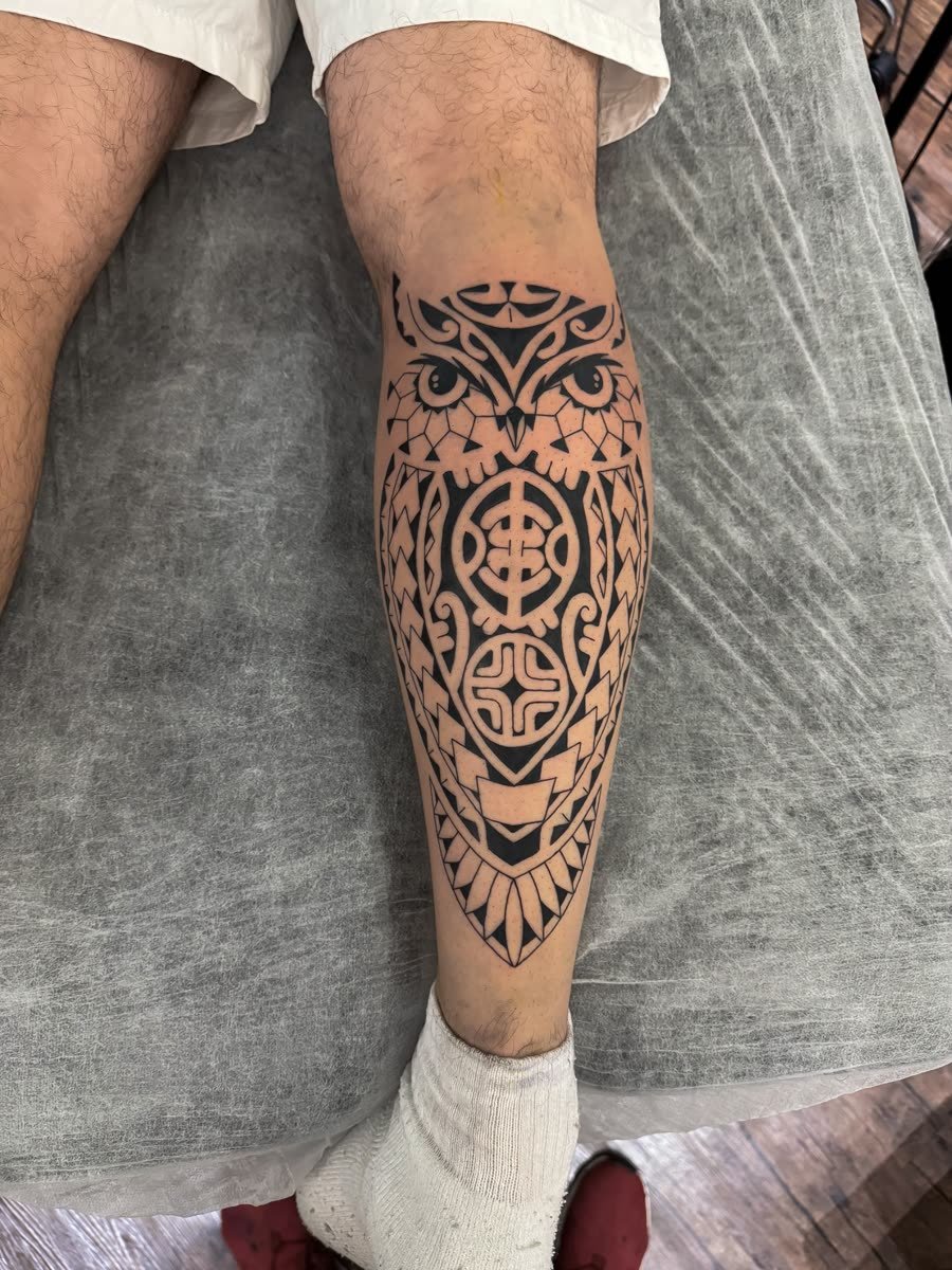 Tatuagem polinésia: coruja